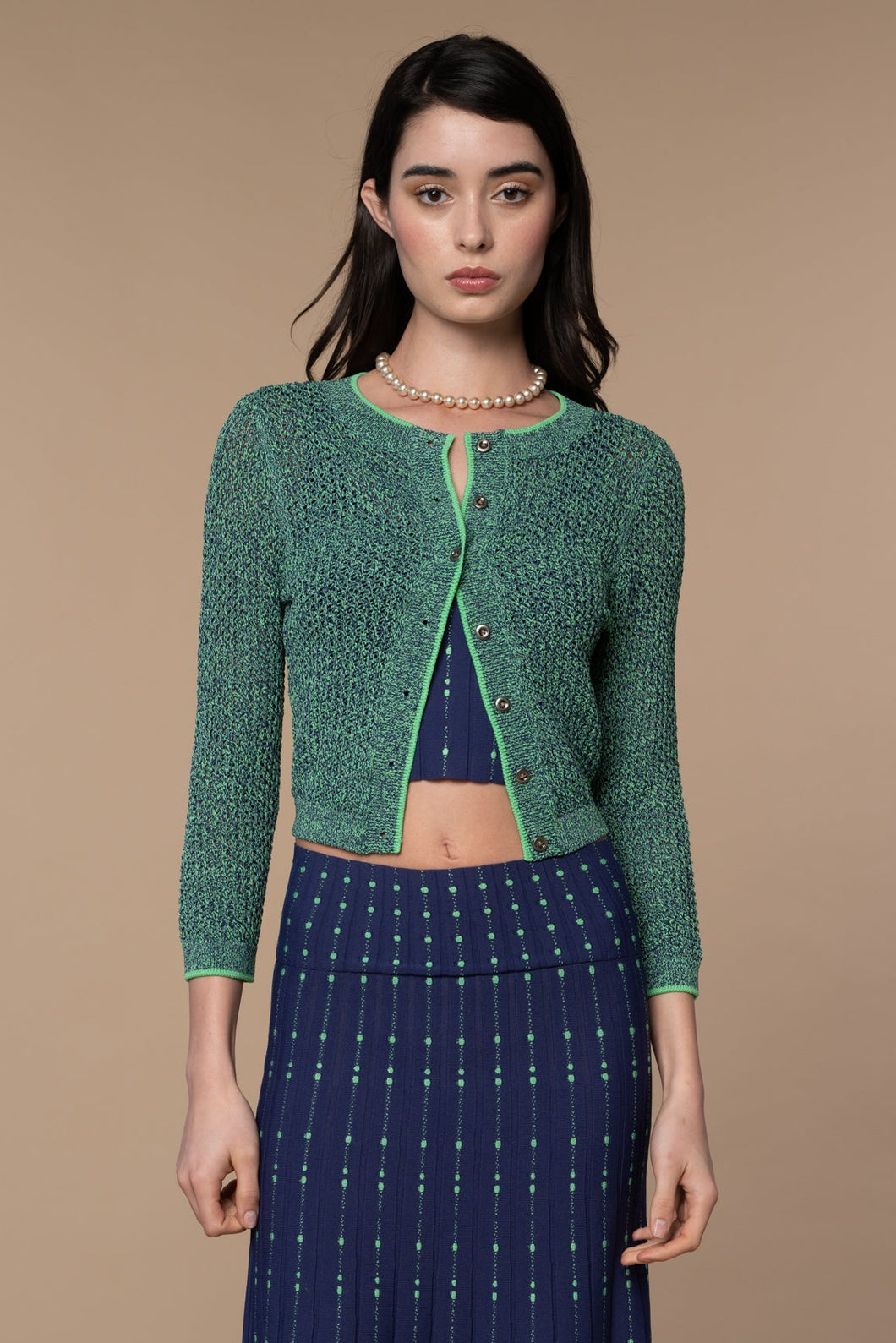 Marylin Marled Cardigan in Blue Ribbon / Spring Bouquet